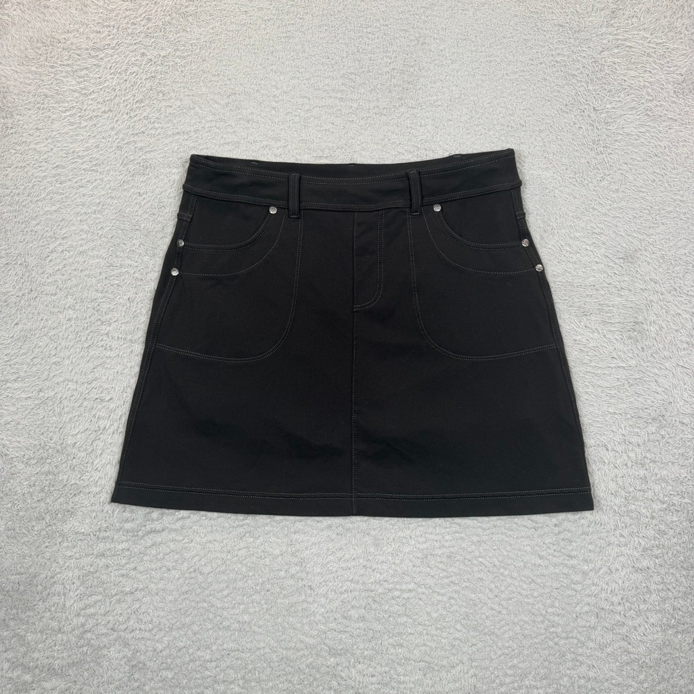 Athleta Black Supplex Nylon Lycra Active Skort Pockets 581198 Womens Medium